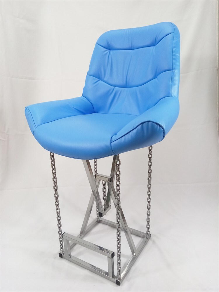 Полубарный стул Лофт Grand на цепях Хром - голубой от Dee One купить с ...