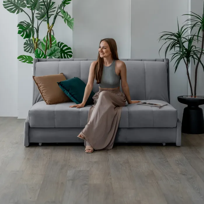 РИЧМОНД Складная кровать светло-серая, 145