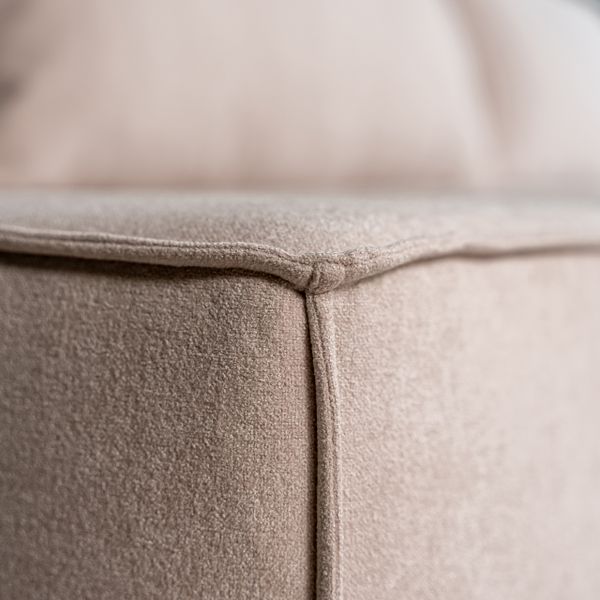 ПОРТЛЕНД Диван угловой с банкеткой светло-бежевый, букле