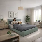 ЭНЕРГИЯ УТРА Двухспальная кровать, зеленая