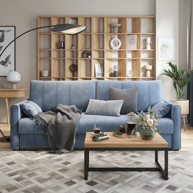 РИМИНИ Диван прямой синий РИМИНИ Диван прямой синий