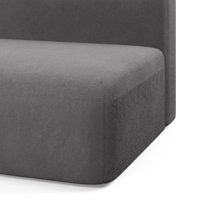 НОВЫЕ ЭМОЦИИ Диван прямой, серый, банкетка слева