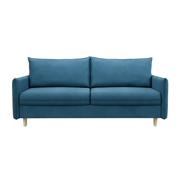 СКАНДИ Диван тканевый прямой синий