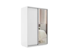 Медиум Шкаф-купе двухдверный с зеркалом, 160х220, Белый
