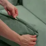 НОВЫЕ ЭМОЦИИ Диван прямой, темно-зеленый, банкетка справа