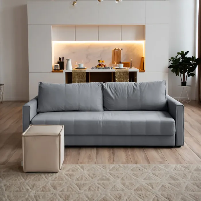 РИМИНИ Диван прямой светло-серый