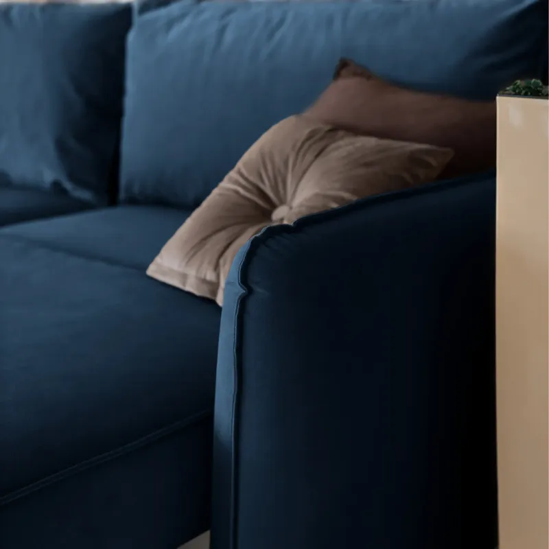 ПОРТЛЕНД Диван прямой с банкеткой синий ПОРТЛЕНД Диван прямой с банкеткой синий