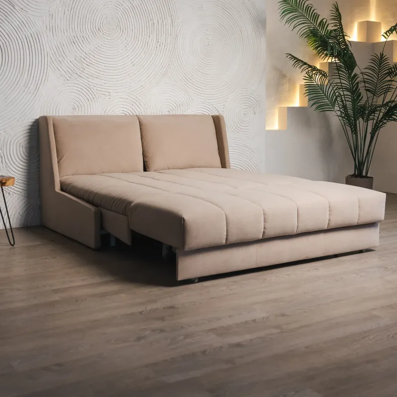 ГАРМОНИЯ СНА Кровать-диван прямой светло-бежевый, 160, ППУ