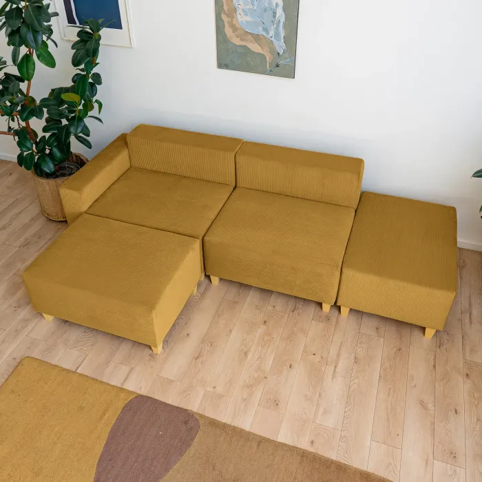 РАЙСКИЙ УГОЛОК Диван угловой горчичный