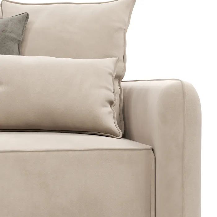 ПОРТЛЕНД Диван угловой с банкеткой светло-бежевый