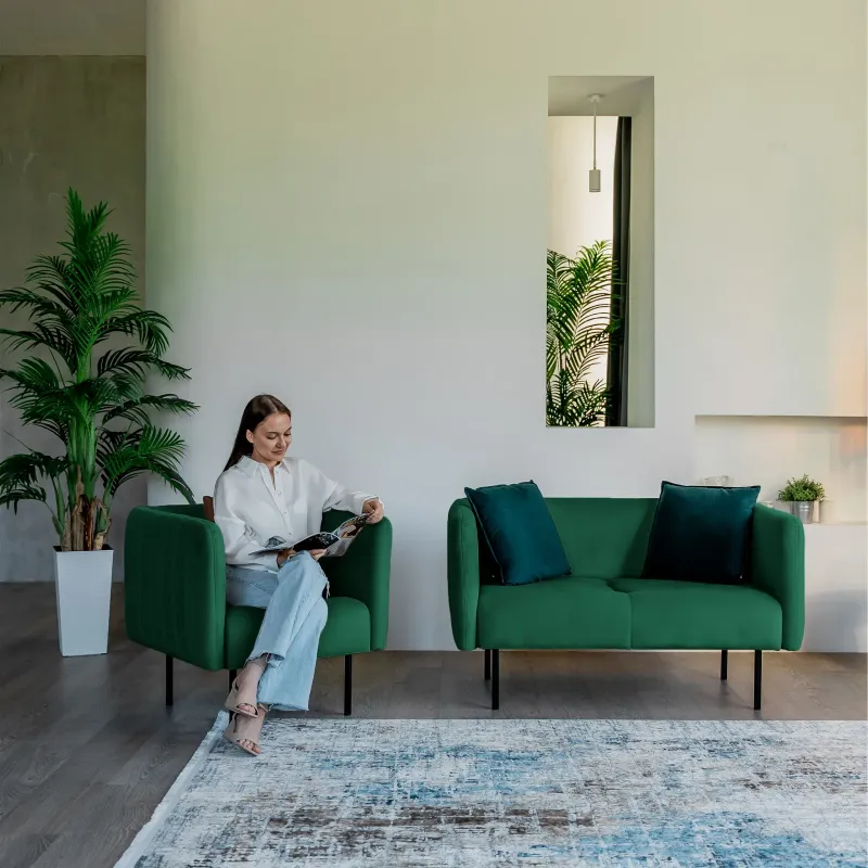 РИО Кресло тканевое зеленое РИО Кресло тканевое зеленое