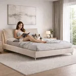 ВЕЧЕРНАЯЯ СКАЗКА Двухспальная кровать, бежевая