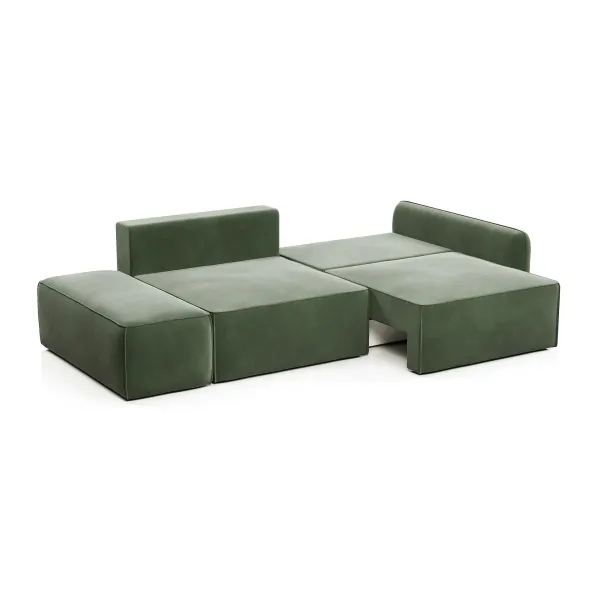 ПОРТЛЕНД Диван прямой с банкеткой зеленый
