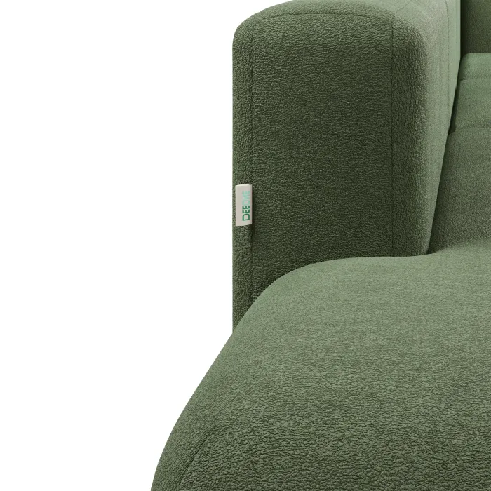 НОВЫЕ ЭМОЦИИ Диван прямой, темно-зеленый, банкетка слева