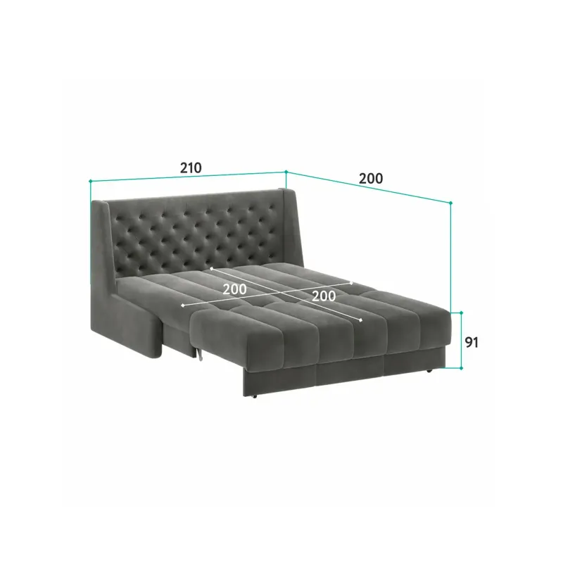 РИЧМОНД Складная кровать темно-синяя, 200