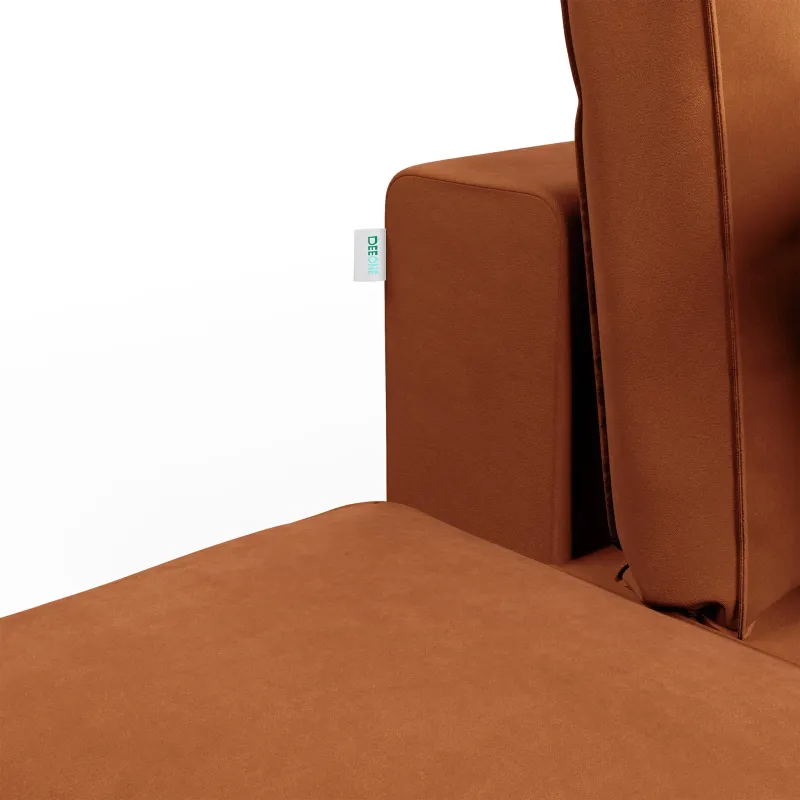 КОРСО Диван прямой с банкеткой, терракотовый