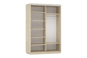 Экспенс Шкаф-купе двухдверный с зеркалом, 140х220х60, Бежевый