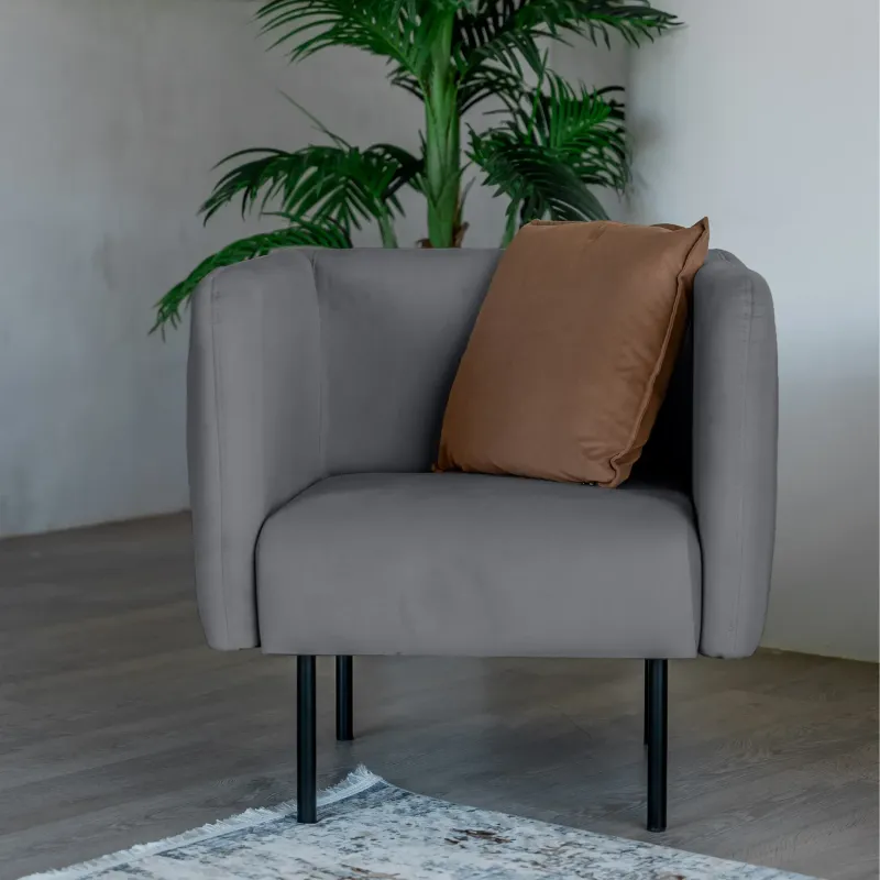 РИО Кресло тканевое светло-серое РИО Кресло тканевое светло-серое