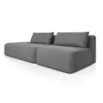 НОВЫЕ ЭМОЦИИ Диван прямой, серый, банкетка слева