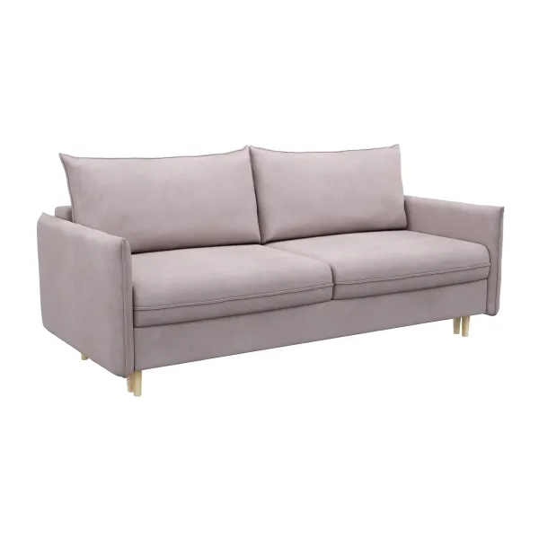 СКАНДИ Диван тканевый прямой розовый