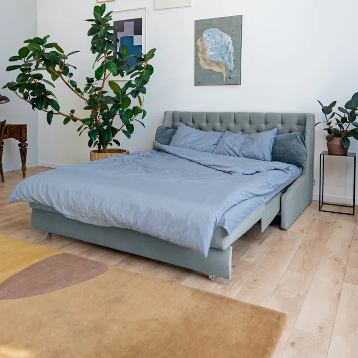 РИЧМОНД Складная кровать светло-серая, 200