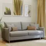 СКАНДИ Диван тканевый прямой светло-серый