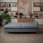 СКАНДИ Диван тканевый прямой светло-серый