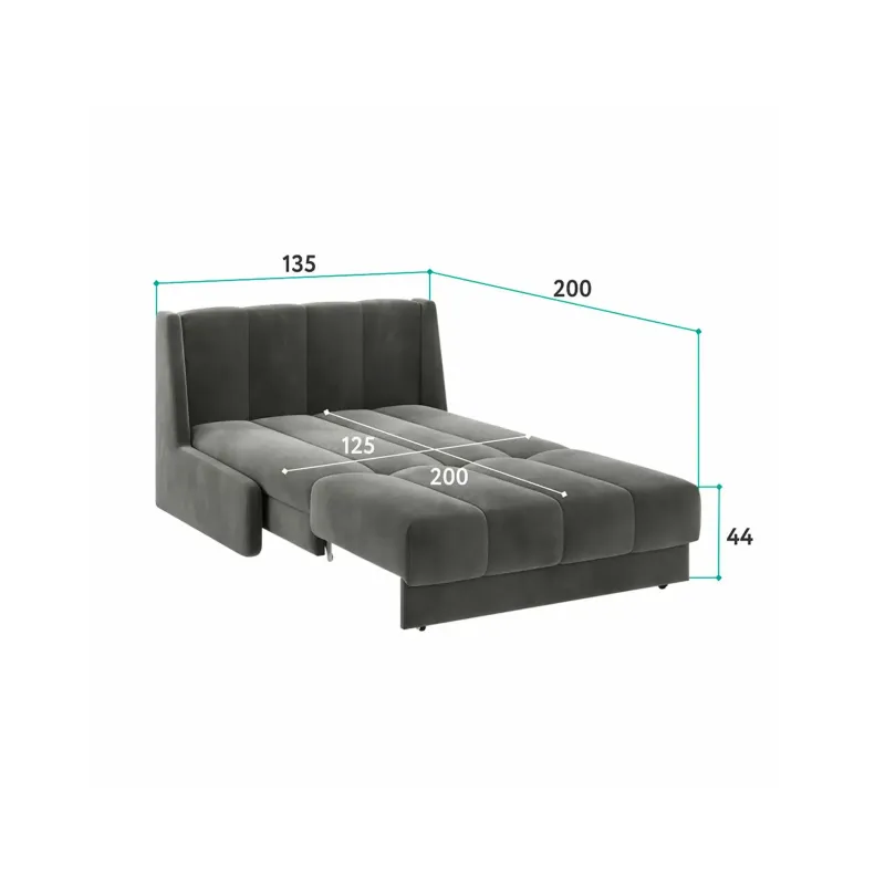 ВЕНЕЦИЯ Складная кровать серо-бежевая, 125