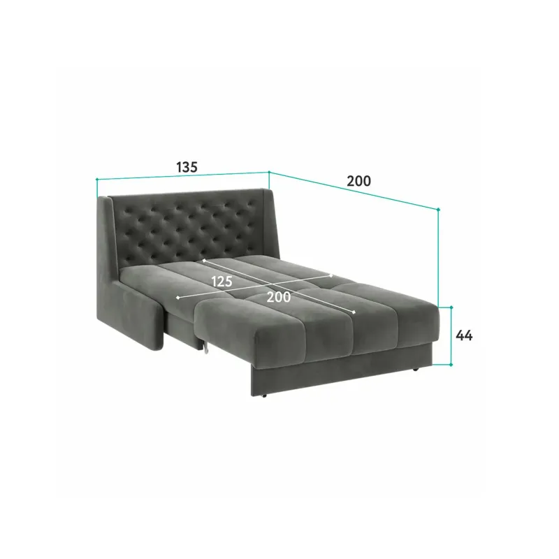 РИЧМОНД Складная кровать серо-бежевая, 125