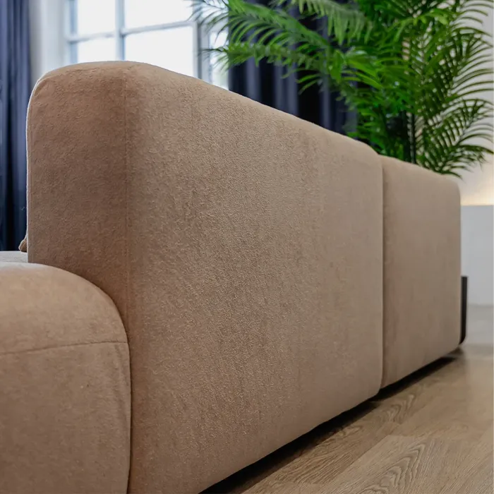 НОВЫЕ ЭМОЦИИ Диван прямой, латте, банкетка справа