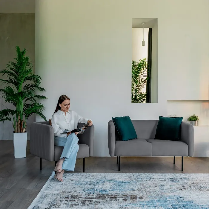 РИО Кресло тканевое светло-серое