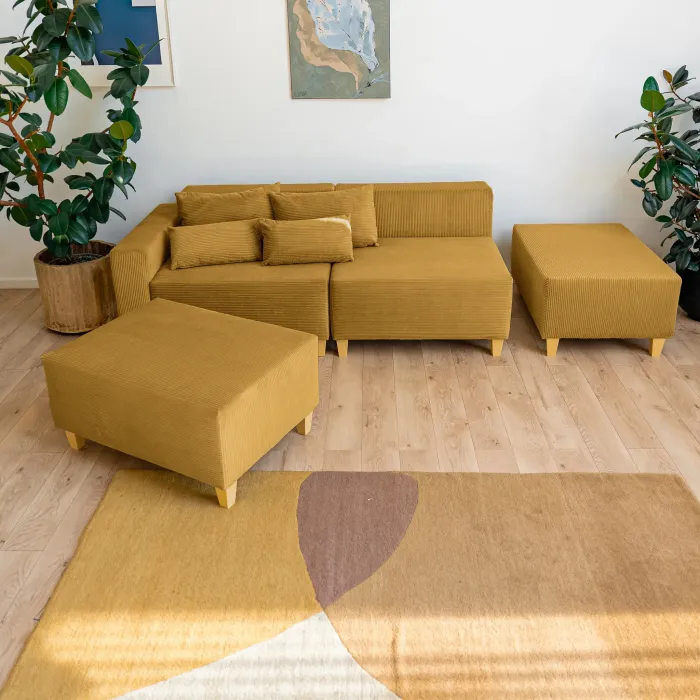 РАЙСКИЙ УГОЛОК Диван угловой горчичный