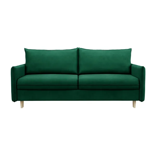СКАНДИ Диван тканевый прямой изумрудный