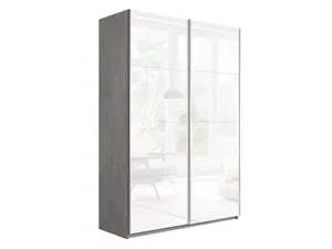 Прайм дуо Белый Глянец Шкаф-купе двухдверный, 140х230, Серый