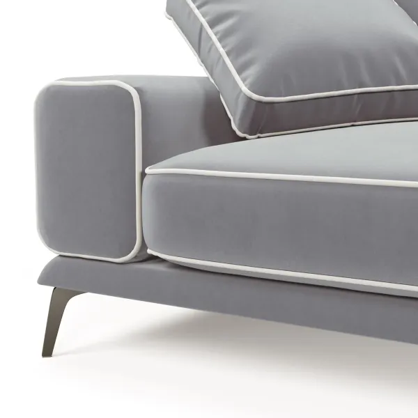 Солнечное побережье Диван угловой, галечный серый