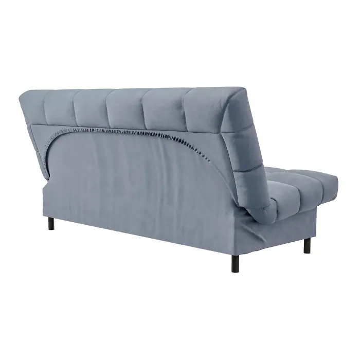 ЮТА Диван прямой серый ППУ, с черными ножками