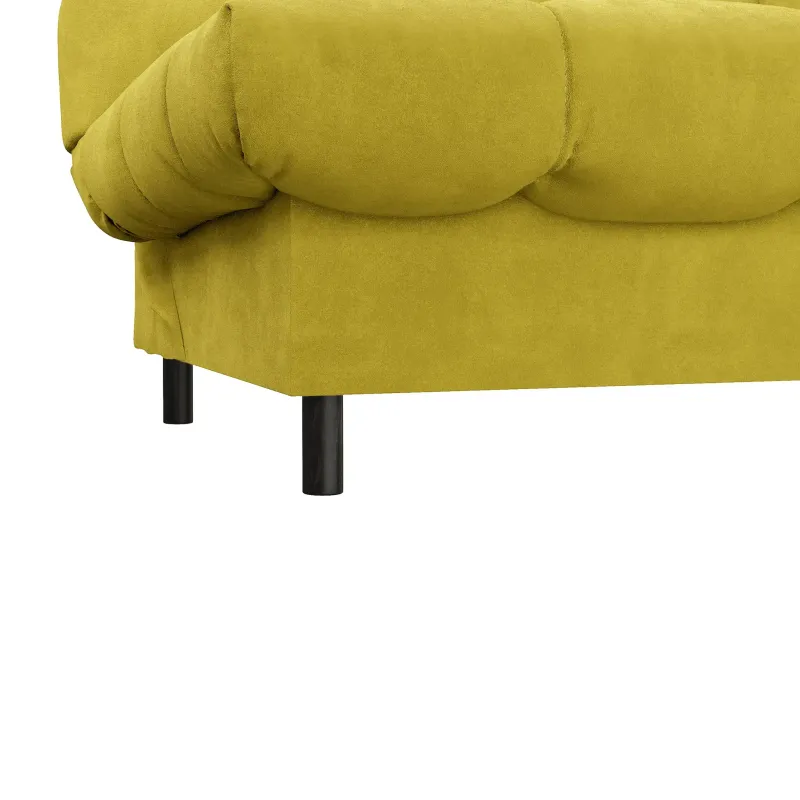 ЮТА Диван прямой горчичный ППУ, с черными ножками