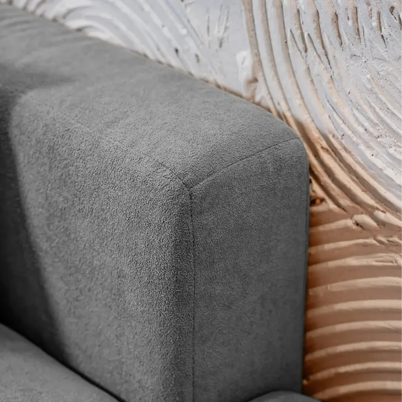 НОВЫЕ ЭМОЦИИ Диван прямой, серый, банкетка справа