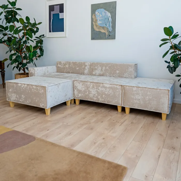 РАЙСКИЙ УГОЛОК Диван угловой бежевый, с Crash-эффектом