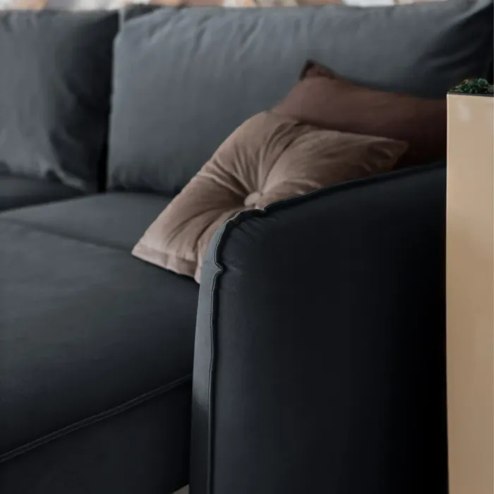 ПОРТЛЕНД Диван прямой с банкеткой серый