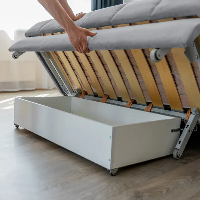 РИЧМОНД Складная кровать светло-серая, 145