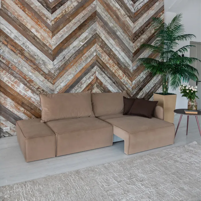 ПОРТЛЕНД Диван прямой с банкеткой бежевый