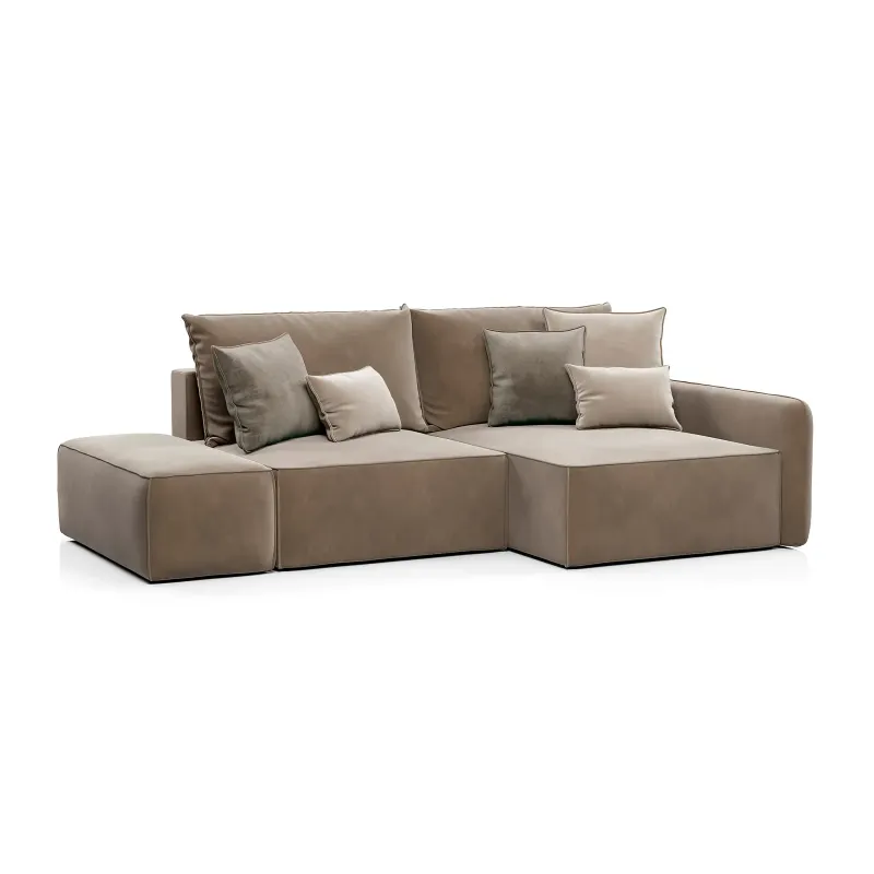 ПОРТЛЕНД Диван угловой с банкеткой бежевый