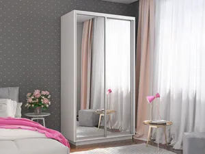 Экспенс Хит Шкаф-купе двухдверный с зеркалом, 120х220, Белый