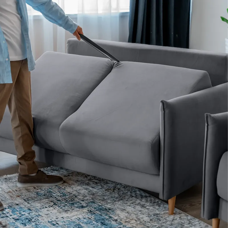 ЛУЧШИЙ ДРУГ Диван прямой светло-серый ЛУЧШИЙ ДРУГ Диван прямой светло-серый