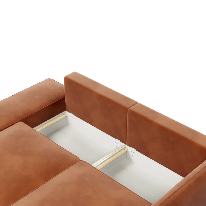 ПОРТЛЕНД Диван прямой с банкеткой терракотовый