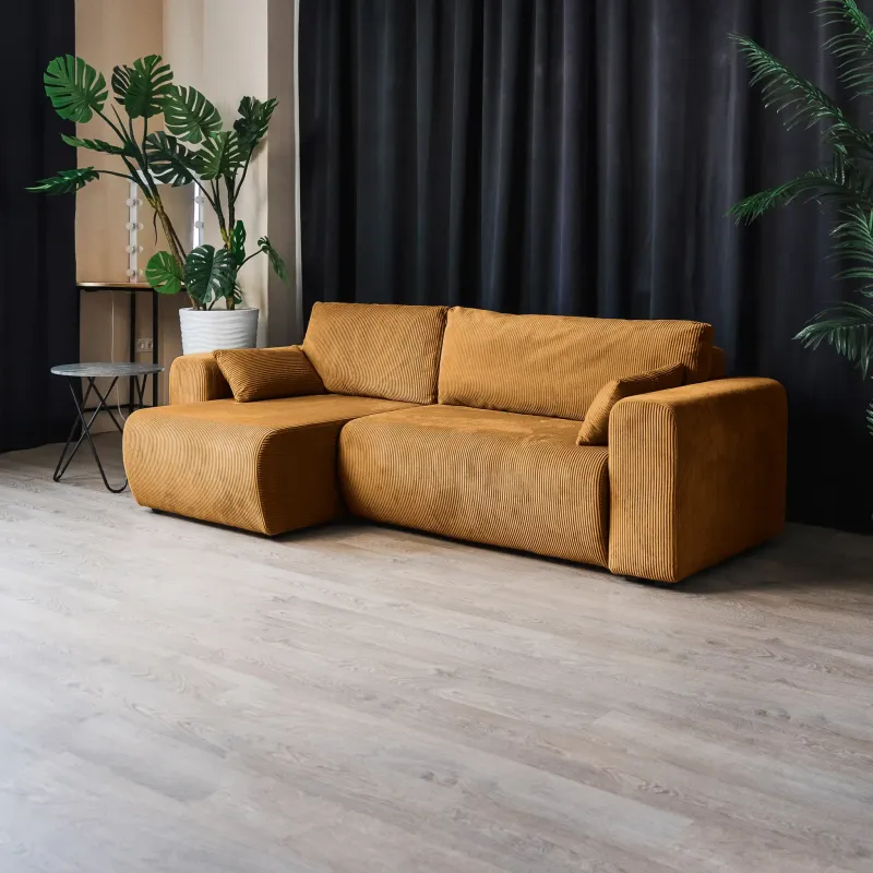 ДОЛГОЖДАННЫЙ ОТПУСК Диван угловой, горчичный