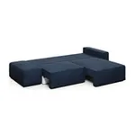 КОРСО Диван угловой с банкеткой, темно-синий