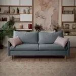 СКАНДИ Диван тканевый прямой светло-серый