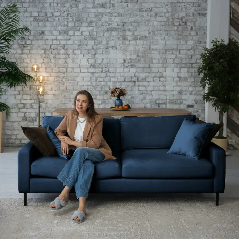 Хорошее настроение Диван прямой, сапфировый